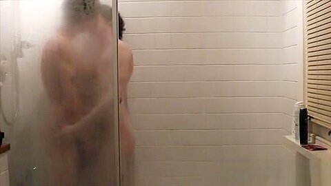 Twink boys play in the shower