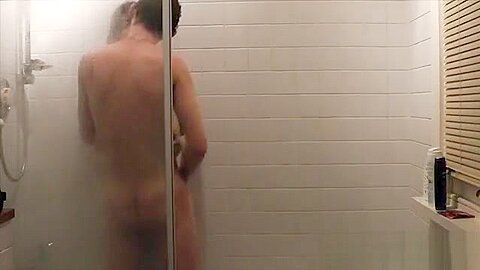 Twink boys play in the shower