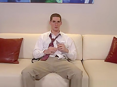 Twink soldier tugs cock