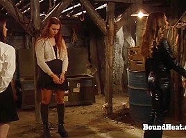 Two Lesbian Slaves Inspected And Undressed By Dominant Mistress