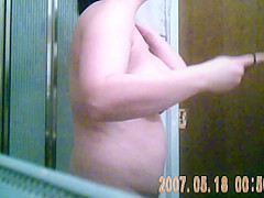 Unaware Wife showing her titties before shower