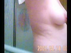 Unaware Wife showing her titties before shower