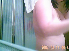 Unaware Wife showing her titties before shower