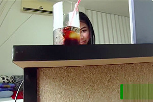 Upskirt ladyboy jerking before assfingering