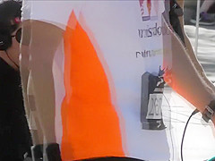 Upskirt of a greek super model