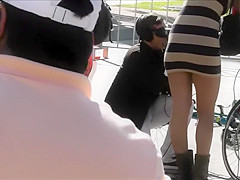 Upskirt of a greek super model