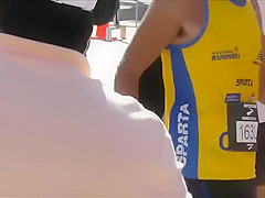 Upskirt of a greek super model