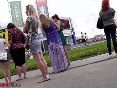 Upskirt view surprises with really appetizing ass
