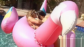 VIVID COM - Massive Big Tit MILF has some lesbo pool fun with her friend