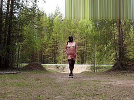 Velena - Nude walk along the road 