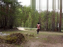 Velena - Nude walk along the road 