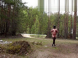 Velena - Nude walk along the road 