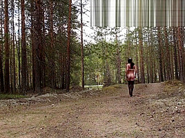Velena - Nude walk along the road 