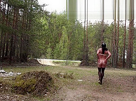 Velena - Nude walk along the road 