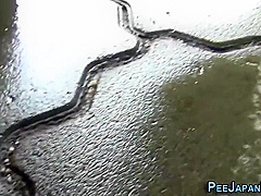 Very Hotness 18-year-olds Pee Outside