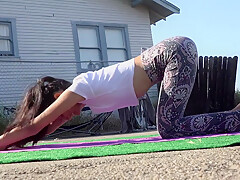 Viva Athena In Close Up Feet While Doing Yoga With During Covid-19