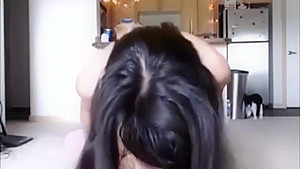 Watch those huge natural boobs bouncing when she rides her dildo