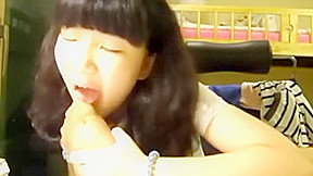 Well-Trained Korean Cutie Sucks and Licks Between Her Adorable Little Toes