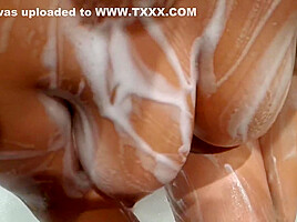 Wet Soapy Natural Big Tits