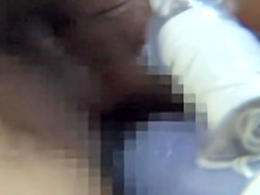 When gyno toyed her slit, Japanese cutie screamed in ecstasy
