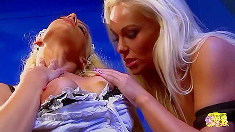 While Cleaning The Office Two Hot British Babes Clean Each Others Pussies With Their Tongues