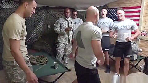 White soldier fucked by black military cock