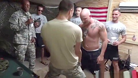 White soldier fucked by black military cock