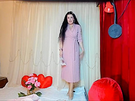 Wife Of An Affluent Man - Elegant Dress And Nude Pantyhose