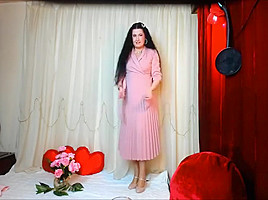 Wife Of An Affluent Man - Elegant Dress And Nude Pantyhose