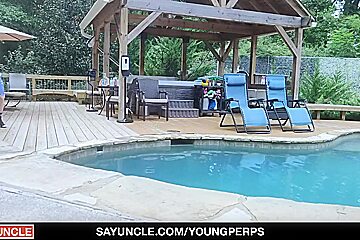 Wild teen 18+ Fucked By The Guard For Skinny Dipping