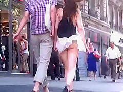 Windy upskirt 5 - Mini skirt with thong