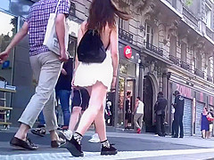Windy upskirt 5 - Mini skirt with thong