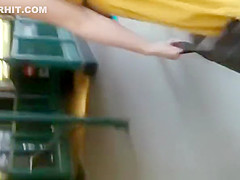 Woman in short yellow dress