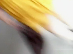 Woman in short yellow dress