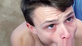 Young gay shoots cum after raw stepfamily penetration