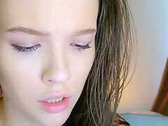 Young lady rubbing her pussy fast