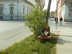 chicks pissing in public
