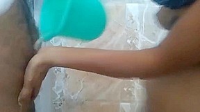 desi wife enjoying sex with cousin with moaning and sprayed cum on her body