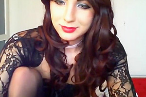 filthy Crossdresser Hannalh Cd In dark Cums