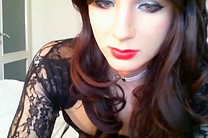 filthy Crossdresser Hannalh Cd In dark Cums