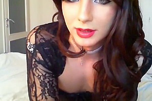filthy Crossdresser Hannalh Cd In dark Cums