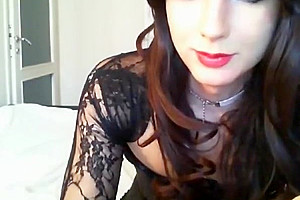 filthy Crossdresser Hannalh Cd In dark Cums