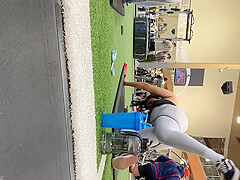 gym candid whore stretching
