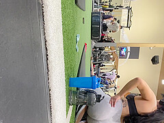 gym candid whore stretching