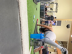 gym candid whore stretching