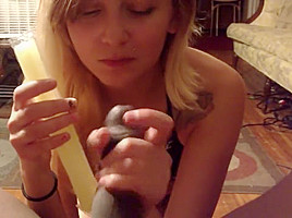 popsicle blowjob white girl sucks bbc