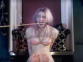 russian girl gagged and drooling feet caned bastinado