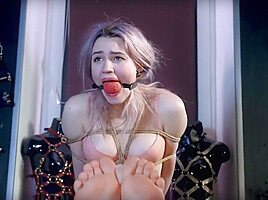 russian girl gagged and drooling feet caned bastinado