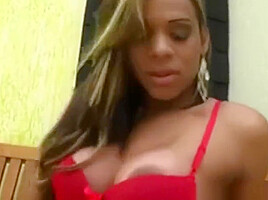sexy busty latin shemale drills bald guy