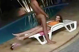 shemale fucks guy near a pool